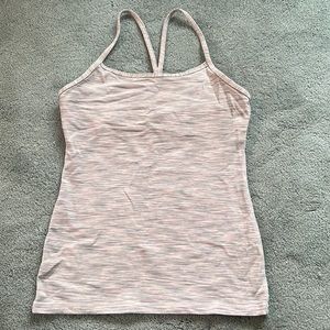 Lululemon power Y tank pink and grey space dye size 6